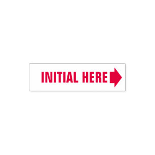 Initial Here with Arrow Self-inking Stamp