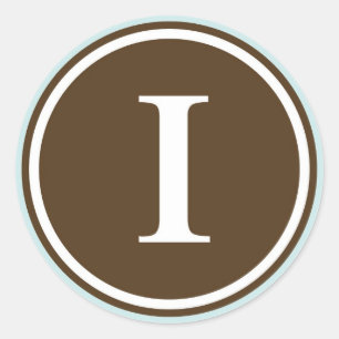 Initial I monogram circle letter seal party favour