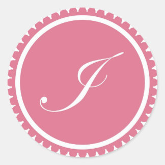 Initial I princess pink monogram seal party favour