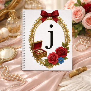 Initial J Personalised Gift Elegant Regency Notebook