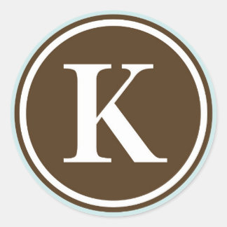 Initial K monogram circle letter seal party favour