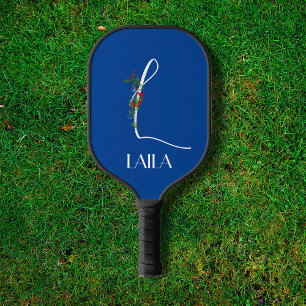 Initial L calligraphy monogram flower Pickleball Paddle