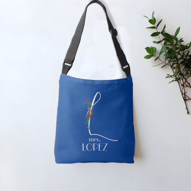  initial L calligraphy monogram flower Tote (Creator Uploaded)
