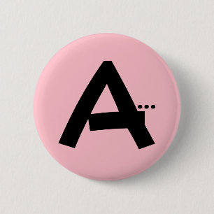 Initial Letter A Monogram Modern Button