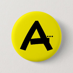 Initial Letter A Monogram Modern Button