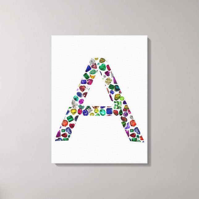 Initial Letter A, Monogram Modern Stylish Trendy Canvas Print (Front)
