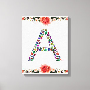 Initial Letter A, Monogram Modern Stylish Trendy Canvas Print
