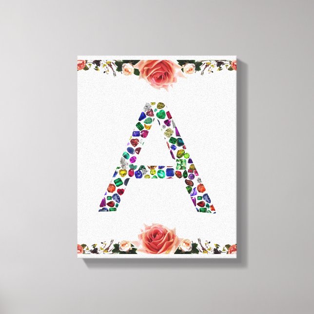 Initial Letter A, Monogram Modern Stylish Trendy Canvas Print (Front)