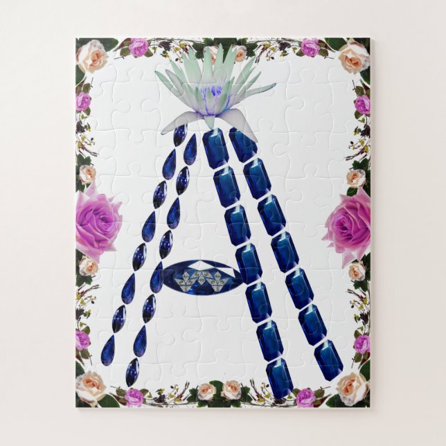 Initial Letter A, Monogram Modern Stylish Trendy Jigsaw Puzzle (Vertical)