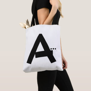 Initial Letter A Monogram Tote Bag