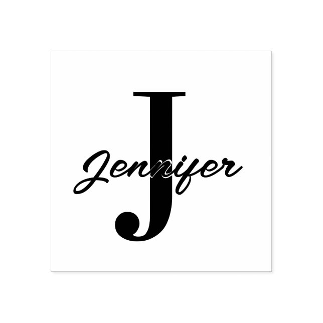 Initial Letter and Name Custom Rubber Stamp (Imprint)