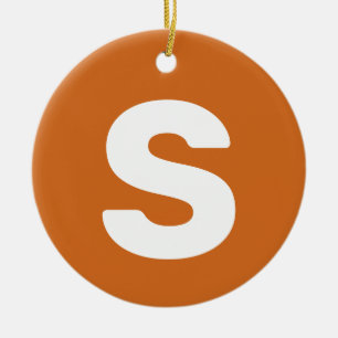 Initial Letter   Chocolate Brown Simple Elegant Ceramic Tree Decoration