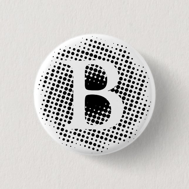 Initial Letter Custom 3 Cm Round Badge (Front)