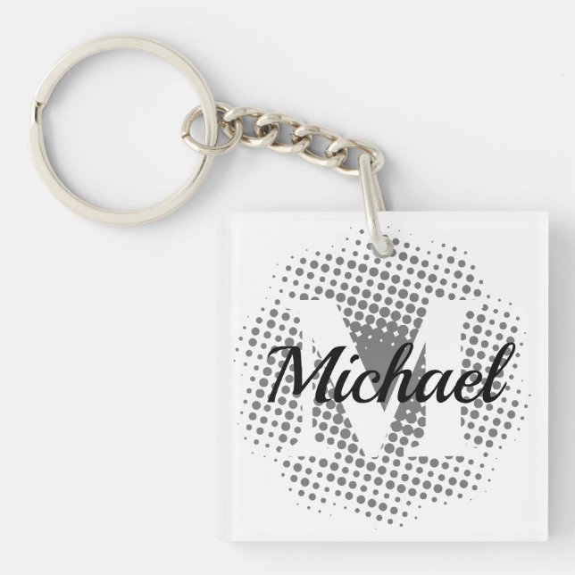 Initial Letter Custom Name Classic Key Ring (Front)