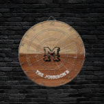Initial Letter | Distressed Wood Art Tan and Brown Dartboard<br><div class="desc">Initial Letter | Distressed Wood Art Tan and Brown Dart Board</div>