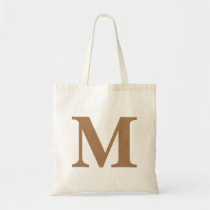 Initial Letter Gold Monogram Modern Tote Bag