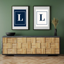 Initial Letter | Grey Monogram Modern Stylis