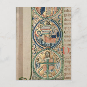 Initial letter `I'  In principio Postcard