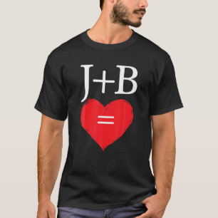 Initial Letter J Plus B Couples Love Monogram T-Shirt