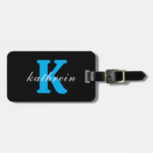 Initial Letter K Simple Monogram Modern Style Luggage Tag