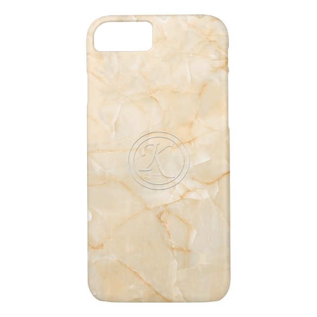 Initial Letter K With Marble Print Effect Case-Mate iPhone Case (Back)
