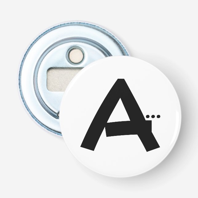 Initial Letter Monogram Button Bottle Opener (Front)