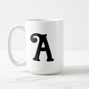 Initial letter monogram customizable present coffee mug