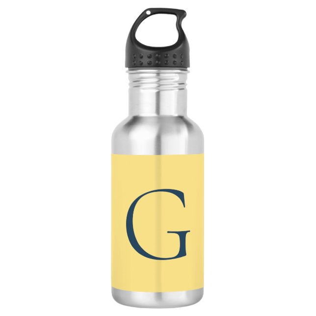 Initial Letter Monogram Jasmine Slate Grey Plain 710 Ml Water Bottle (Front)