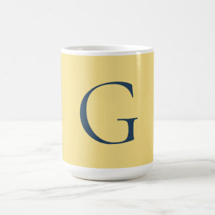 Initial Letter Monogram Jasmine Slate Grey Plain Coffee Mug