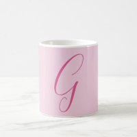 Initial Letter Monogram Light Pink Plain Chic