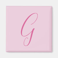 Initial Letter Monogram Light Pink Plain Chic