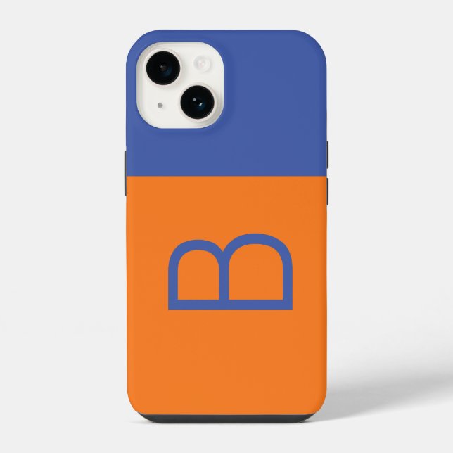 Initial Letter Monogram Modern Colorblock Pop Art iPhone Case (Back)