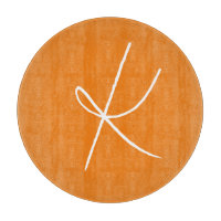 Initial Letter Monogram Modern Style Orange White