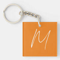 Initial Letter Monogram Modern Style Orange White