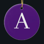 Initial Letter Monogram Modern Style Purple & Blue Ceramic Tree Decoration<br><div class="desc">Would you like to own a product with the initials of your name? It is very simple,  aesthetic and attractive.</div>