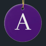 Initial Letter Monogram Modern Style Purple & Blue Ceramic Tree Decoration<br><div class="desc">Would you like to own a product with the initials of your name? It is very simple,  aesthetic and attractive.</div>