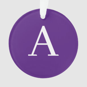 Initial Letter Monogram Modern Style Purple & Blue Ornament