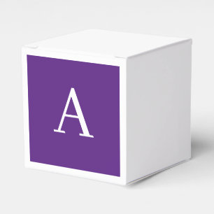 Initial Letter Monogram Modern Style Purple Favour Box