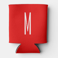 Initial Letter Monogram Modern Style Red White