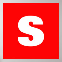 Initial Letter Monogram Modern Style Red White