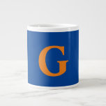 Initial Letter Monogram Modern Stylish Blue Orange Large Coffee Mug<br><div class="desc">Would you like to own a product with the initials of your name? It is very simple,  aesthetic and attractive.</div>