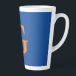 Initial Letter Monogram Modern Stylish Blue Orange Latte Mug<br><div class="desc">Would you like to own a product with the initials of your name? It is very simple,  aesthetic and attractive.</div>