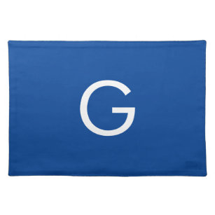 Initial Letter Monogram Modern Stylish Blue Placemat