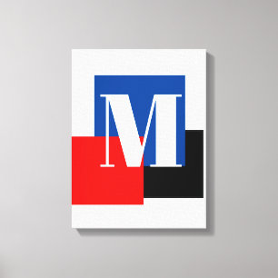 Initial Letter Monogram Modern Stylish Canvas Print