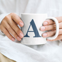 Initial Letter Monogram Modern Stylish Cosmic Blue