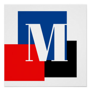 Initial Letter Monogram Modern Stylish Poster