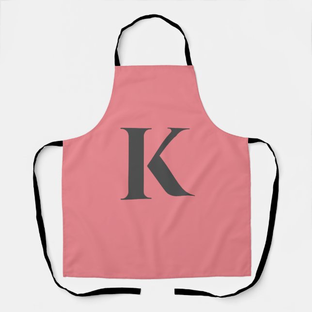 Initial Letter | Monogram Modern Stylish Trendy Apron (Front)