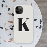 Initial Letter | Monogram Modern Stylish Trendy iPhone 15 Case<br><div class="desc">Simple,  stylish custom initial letter monogram phone case in modern minimalist typography in black on a putty grey background. A perfect custom gift or accessory with a personal touch!</div>