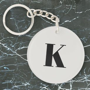 Initial Letter   Monogram Modern Stylish Trendy Key Ring