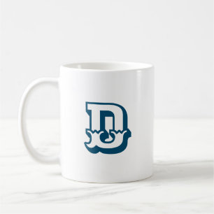Initial Letter Monogram Modern Trendy Blue Colou Coffee Mug